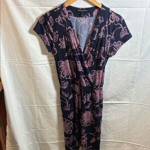 Banana Republic Navy and Pink Floral Dress